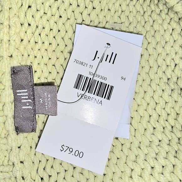 NWT J Jill Womens‎ Yellow Knit Cardigan Sweater Medium - Picture 4 of 5